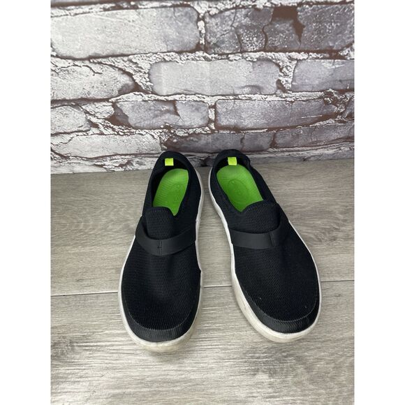 Oofos Black Fabric Slip On Recovery Shoes Women Sz 38.5EU/8M US - Picture 3 of 16